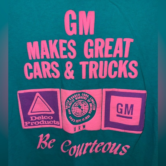 Vintage 1990 Bike-A-Thon GM double graphic long sleeve shirt Hanes Beefy Sz L - Picture 6 of 8